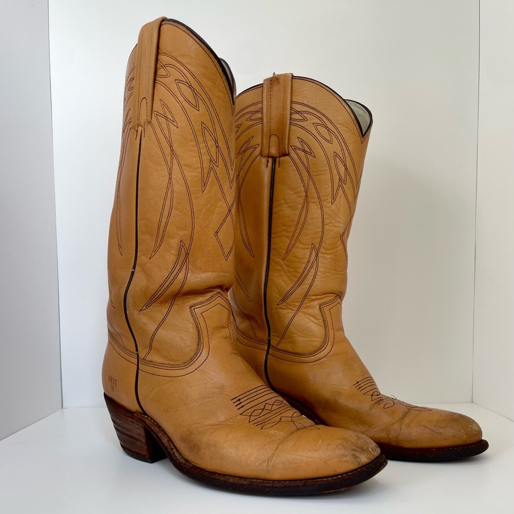Frye Tan Yellow Cowboy Boots